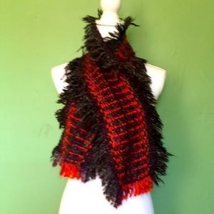 Beautiful knit red and black scarf